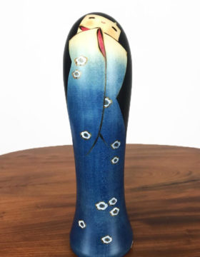 Bambola Kokeshi Yume Kokoro - Sogno d'amore - blu