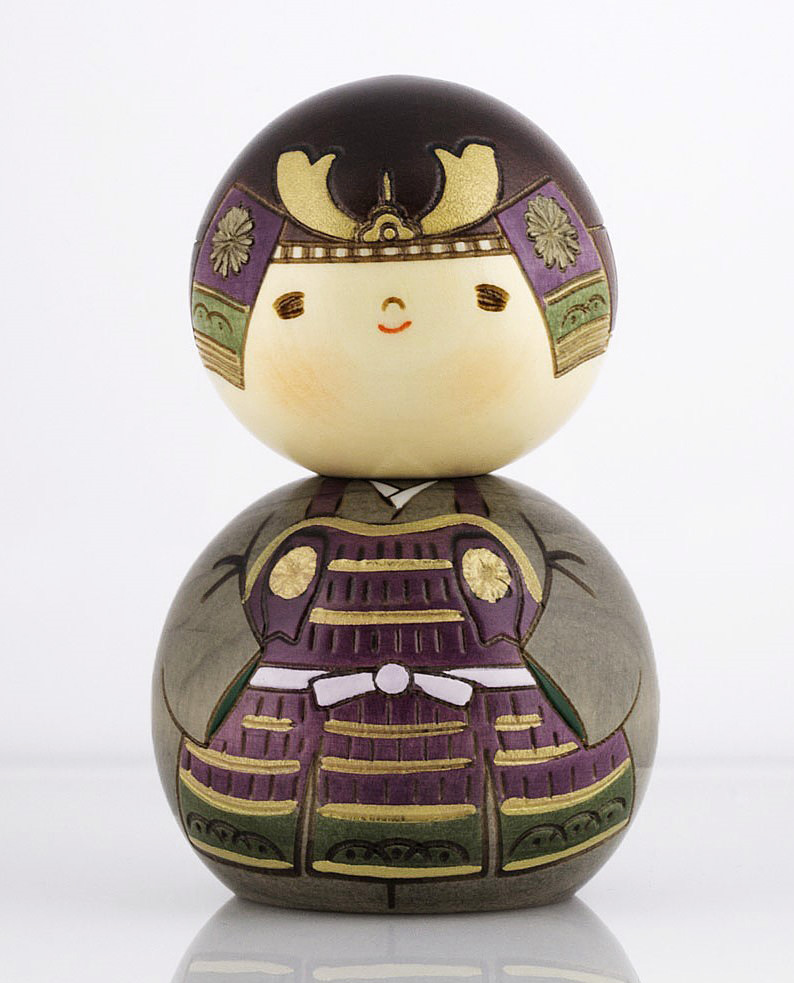 Kokeshi Kabuto-kun - Ragazzo con elmetto da Samurai