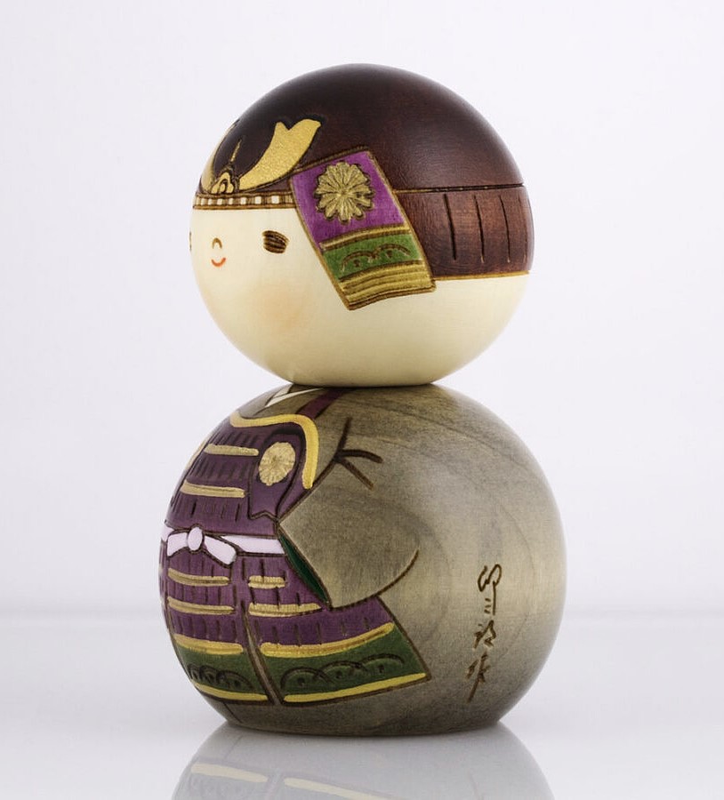 Kokeshi Kabuto-kun - Ragazzo con elmetto da Samurai - immagine 2