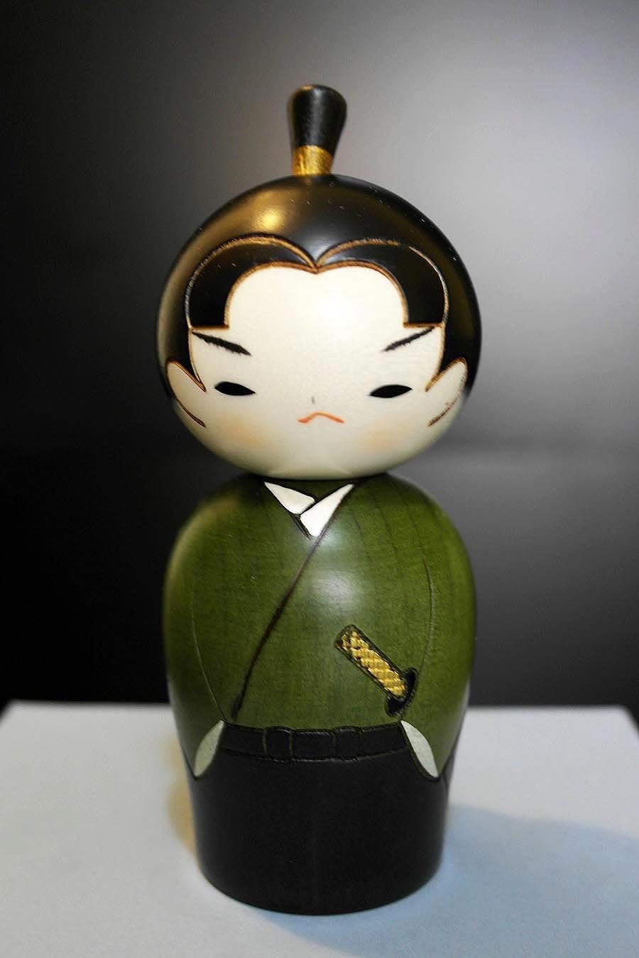Portachiavi bambola Kokeshi Samurai