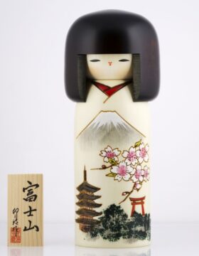 Bambola Kokeshi Fujisan (Monte Fuji)
