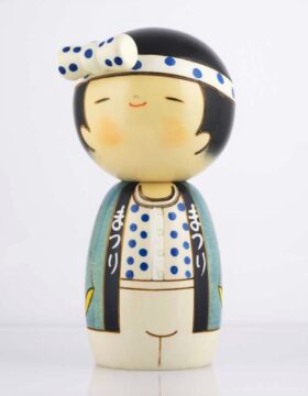 Bambola Kokeshi Wasshoi - Ragazzo della festa