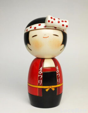 Bambola Kokeshi Wasshoi - Ragazza della festa