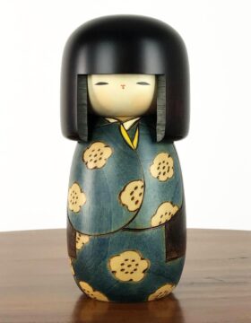 Bambola Kokeshi Kojitsu blu - Giorno Fortunato (M)