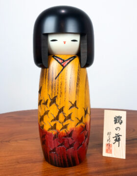 Bambola Kokeshi Tsuru no mai - Danza della gru
