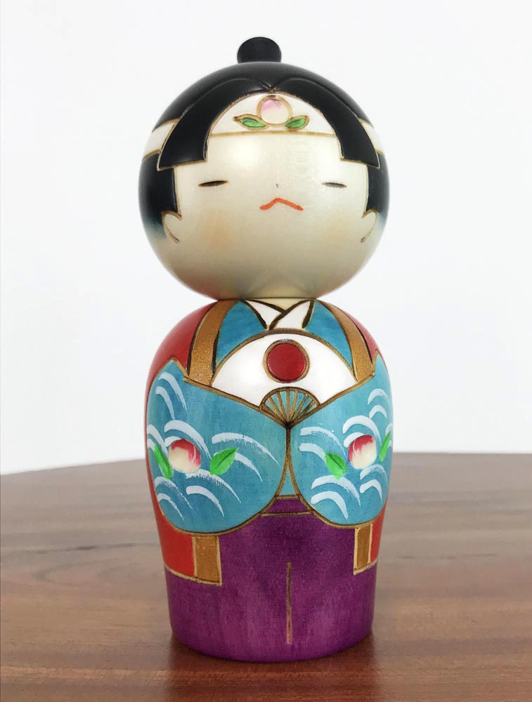 Bambola Kokeshi Giapponese Usaburo - Ragazza In Kimono Con Fiocco, Artigianato Tradizionale Made In Japan, Collezione Decorativa - Foto 12