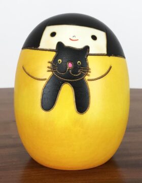 Bambola Kokeshi Neko no Kuro - Gatto Nero
