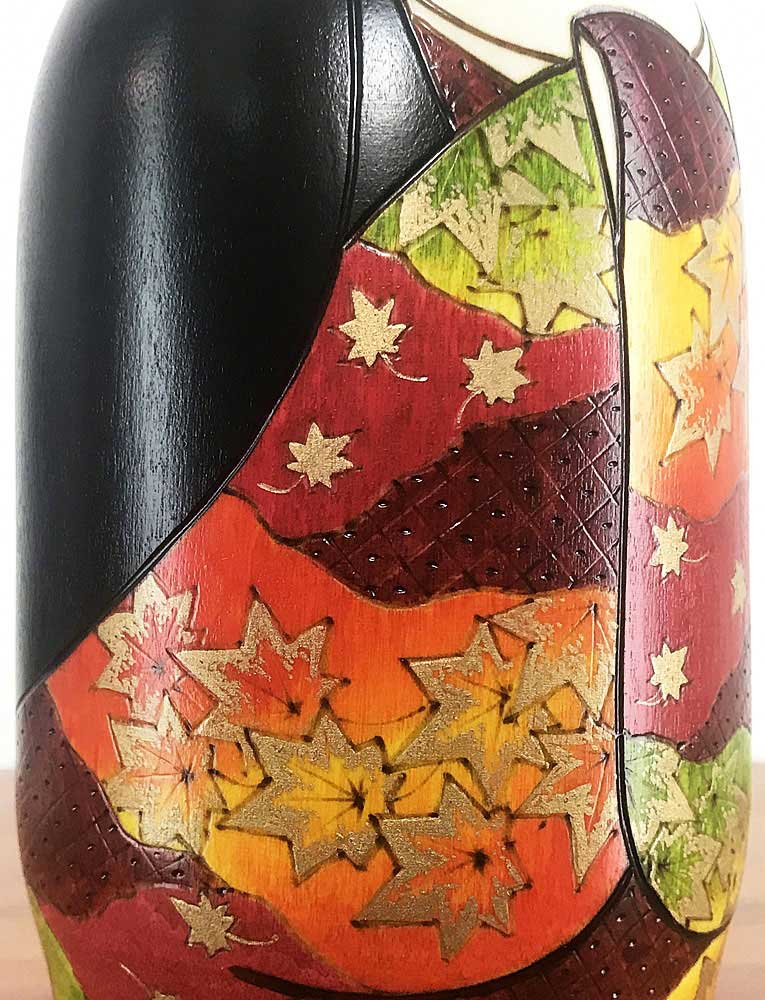 Raffinata Kokeshi "Shinshu" - "Autunno profondo" di Fumio Tomidokoro - immagine 8