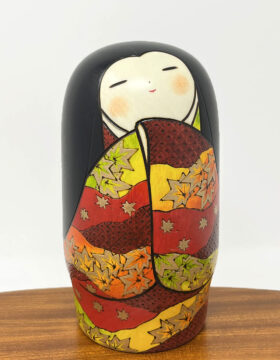 Raffinata Kokeshi "Shinshu" - "Autunno profondo" di Fumio Tomidokoro