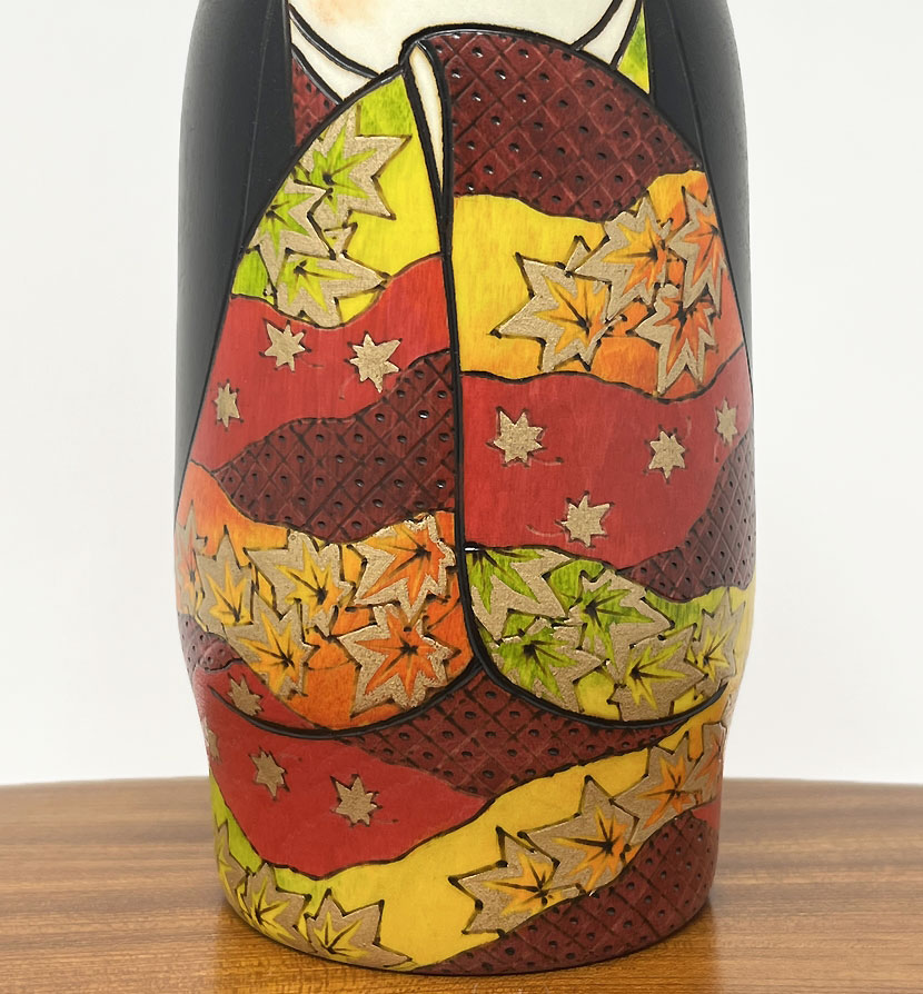 Raffinata Kokeshi "Shinshu" - "Autunno profondo" di Fumio Tomidokoro - immagine 7