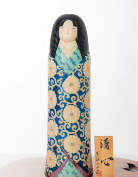 Esclusiva kokeshi “Seishin” - "Spirito" di Fumio Tomidokoro - Pezzo unico (48 cm)