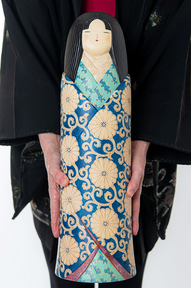 Esclusiva kokeshi “Seishin” - "Spirito" di Fumio Tomidokoro - Pezzo unico (48 cm) - immagine 15