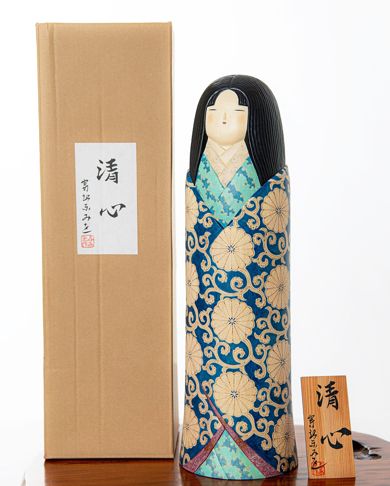 Esclusiva kokeshi “Seishin” - "Spirito" di Fumio Tomidokoro - Pezzo unico (48 cm) - immagine 16