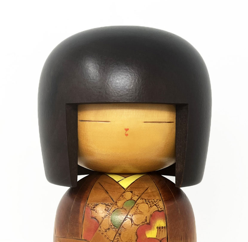 Affascinante kokeshi vintage "Yuki tsubaki" - "Camelia delle Nevi" di Tanaka Akitsune (Kojo) (29,5 cm) - immagine 6