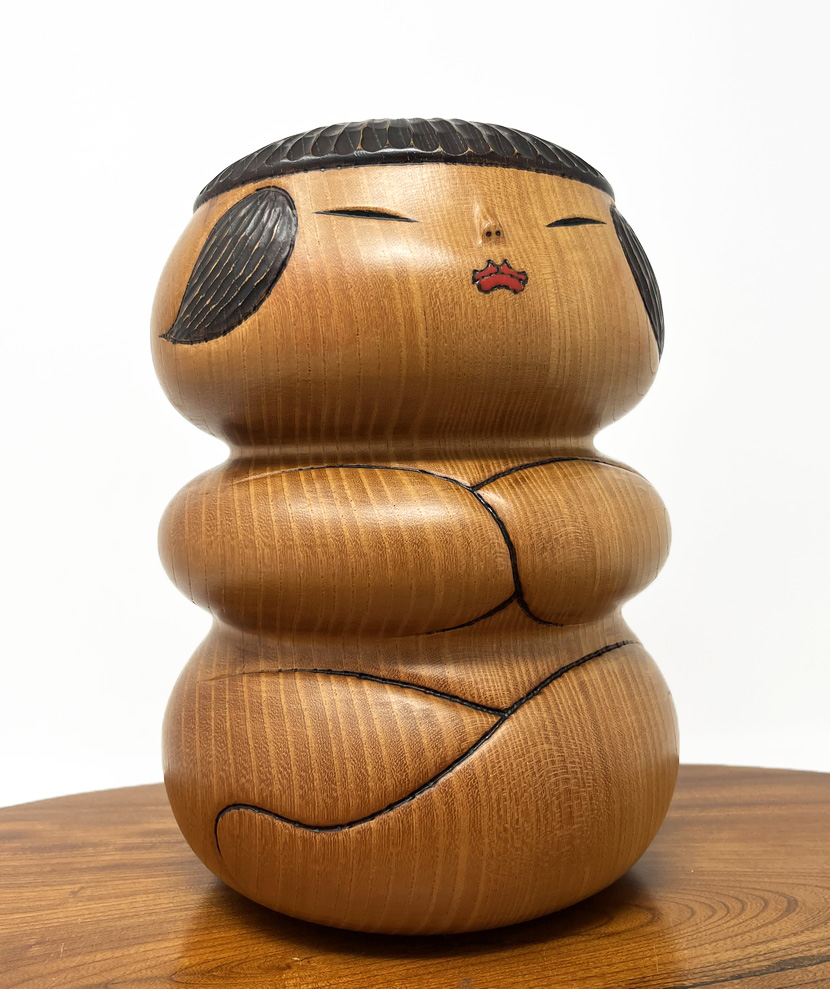 Esclusiva kokeshi vintage da collezione “Gaman” - "Pazienza" di Tatsuo Kato - immagine 4