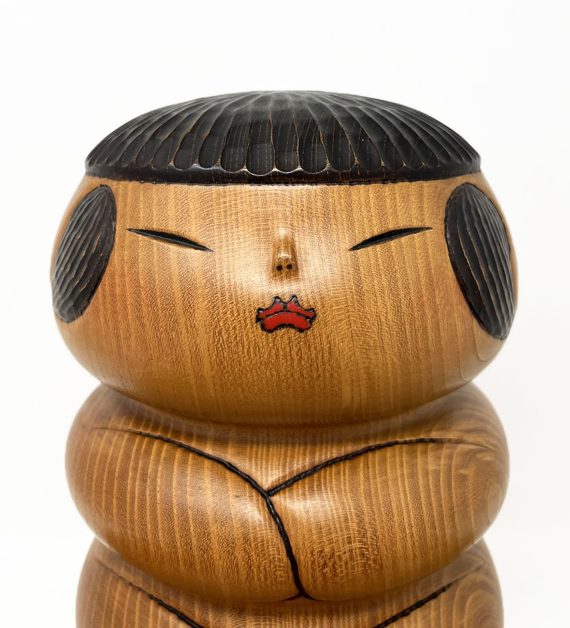 Esclusiva kokeshi vintage da collezione “Gaman” - "Pazienza" di Tatsuo Kato - immagine 5