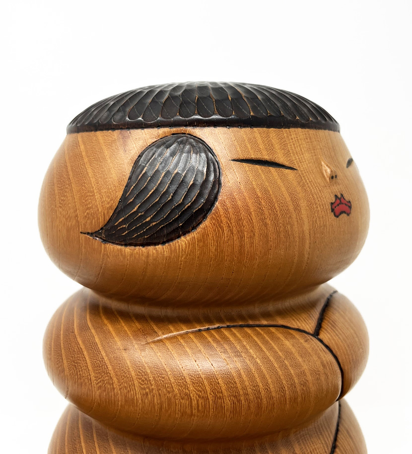 Esclusiva kokeshi vintage da collezione “Gaman” - "Pazienza" di Tatsuo Kato - immagine 7