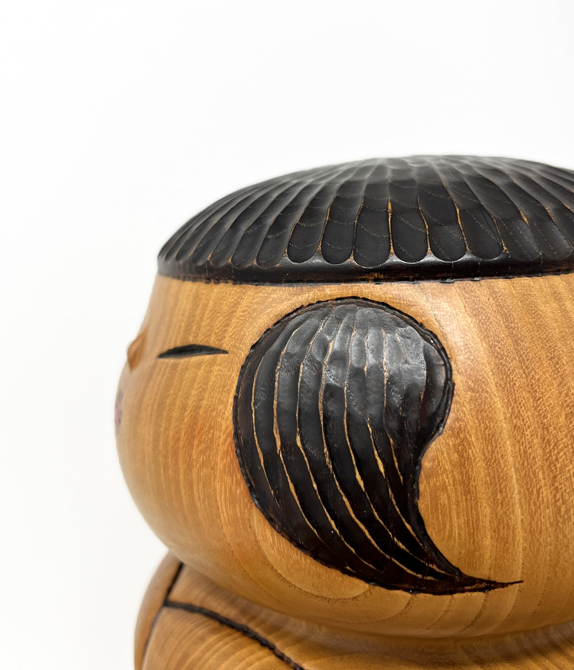 Esclusiva kokeshi vintage da collezione “Gaman” - "Pazienza" di Tatsuo Kato - immagine 9