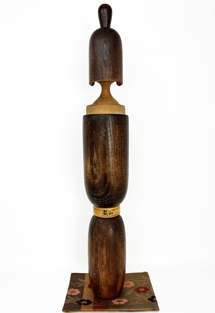 Rara e imponente kokeshi vintage da collezione "Hatsune" di Shido Shozan (51 cm) - immagine 3