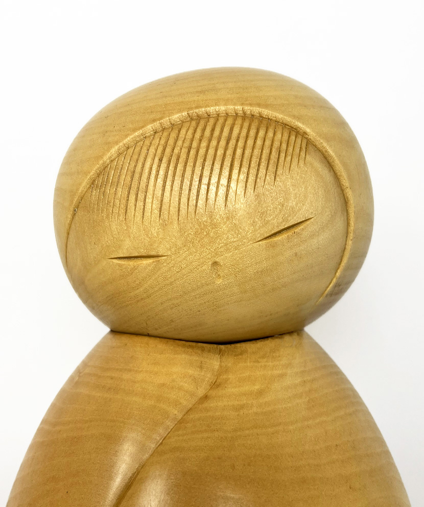 Rara kokeshi vintage da collezione "Yukibōzu" - "Ragazzo delle nevi" di Watanabe Masao (27 cm) - immagine 6