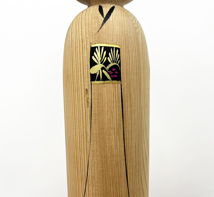 Raffinata kokeshi vintage in legno di cedro di Matagoro Yashima (30,5 cm) - immagine 8
