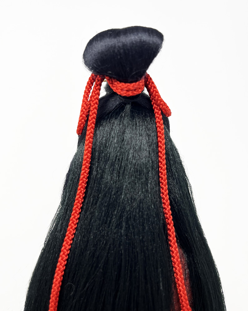 Elegante bambola giapponese realizzata con la pregiata tecnica Kimekomi - Flautista (38 cm) - immagine 13