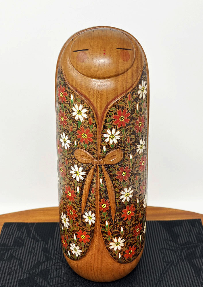 Esclusiva kokeshi vintage "Satoshin" di Kanou Chiyomatsu (28,5 cm)