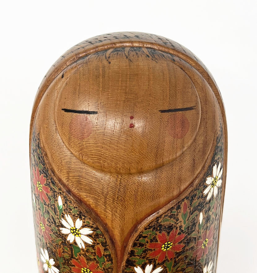 Esclusiva kokeshi vintage "Satoshin" di Kanou Chiyomatsu (28,5 cm) - immagine 6