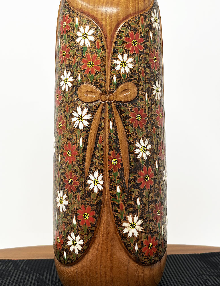 Esclusiva kokeshi vintage "Satoshin" di Kanou Chiyomatsu (28,5 cm) - immagine 7