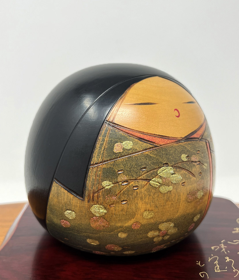 Elegante kokeshi vintage "Kaguya Hime" - "La Principessa della Luna" di Toa Sekiguchi con base - immagine 4
