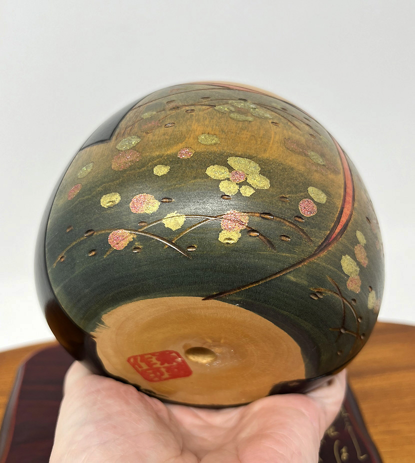 Elegante kokeshi vintage "Kaguya Hime" - "La Principessa della Luna" di Toa Sekiguchi con base - immagine 8