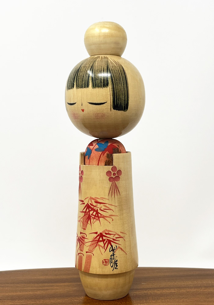 Rara kokeshi vintage "Sakae" - "Prosperità" di Suigai Sato - immagine 2