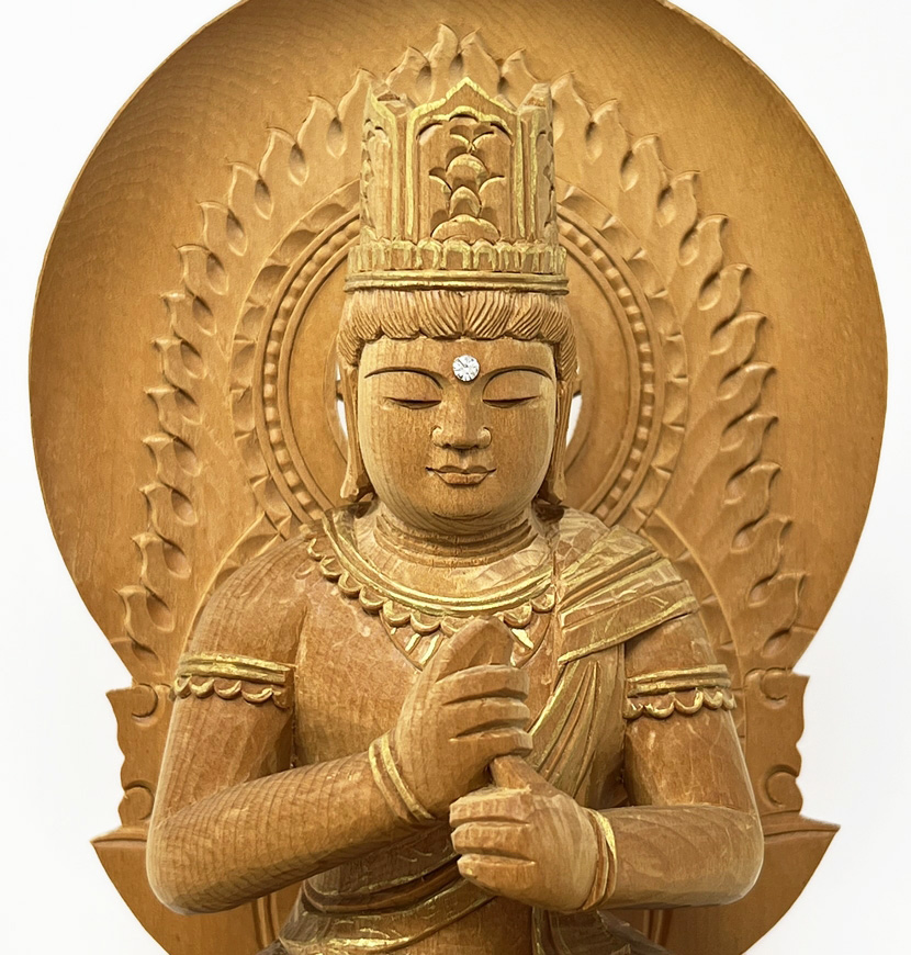 Statua di Buddha Dainichi Nyorai seduto su piedistallo esagonale (27,5 cm) - immagine 7