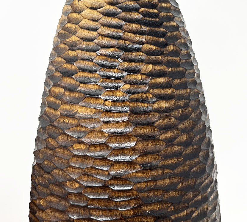 Esclusiva coppia di kokeshi vintage "Yamazato" - "Villaggio di Montagna" di Shido Shozan (31 cm) - immagine 10