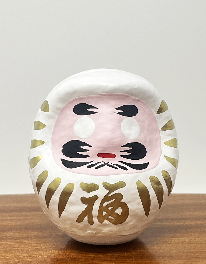 Daruma "Fuku" - "Buona Fortuna" bianco (Amore) con packaging incluso - immagine 2