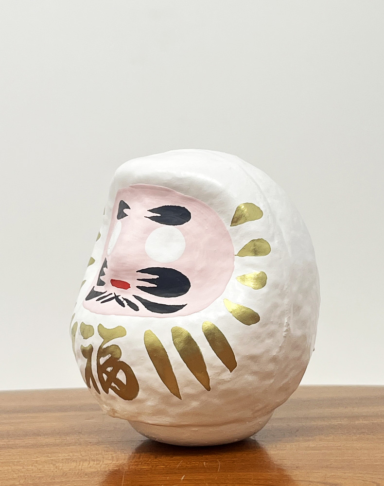 Daruma "Fuku" - "Buona Fortuna" bianco (Amore) con packaging incluso - immagine 3