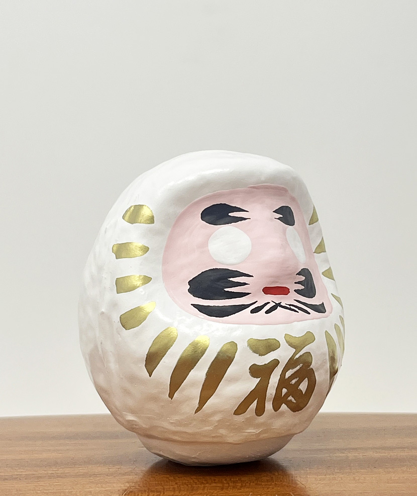 Daruma "Fuku" - "Buona Fortuna" bianco (Amore) con packaging incluso - immagine 5
