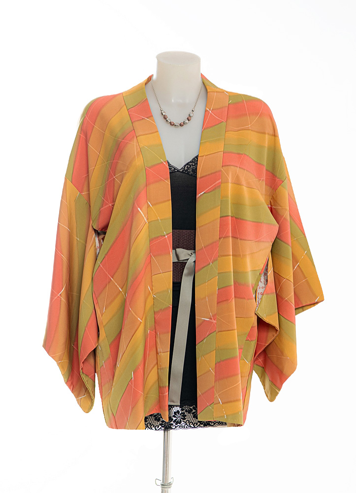 Elegante Haori Kimono con raffinato motivo color tramonto - immagine 4