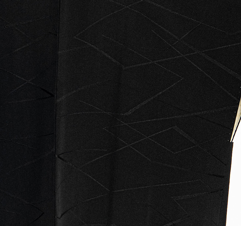 Haori Kimono nero con elegante motivo astratto - immagine 5
