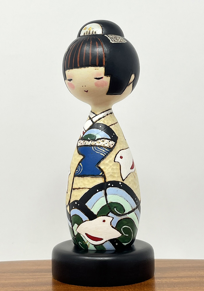Esclusiva kokeshi "Suzuhime" - "Principessa della brezza di mare" di Oki Izumi - Pezzo unico - immagine 2