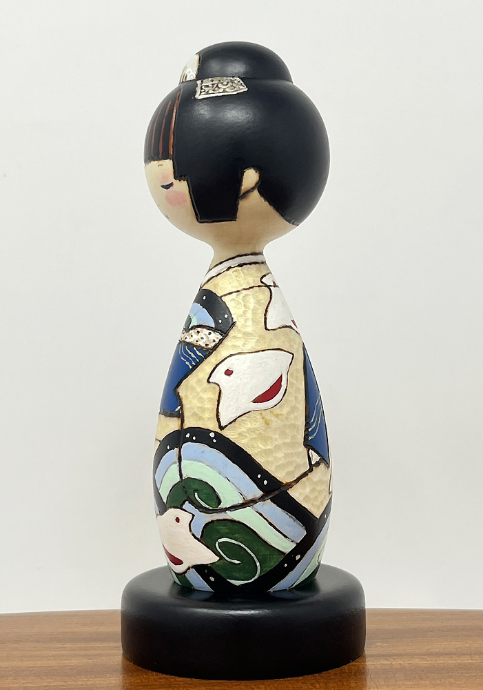 Esclusiva kokeshi "Suzuhime" - "Principessa della brezza di mare" di Oki Izumi - Pezzo unico - immagine 3