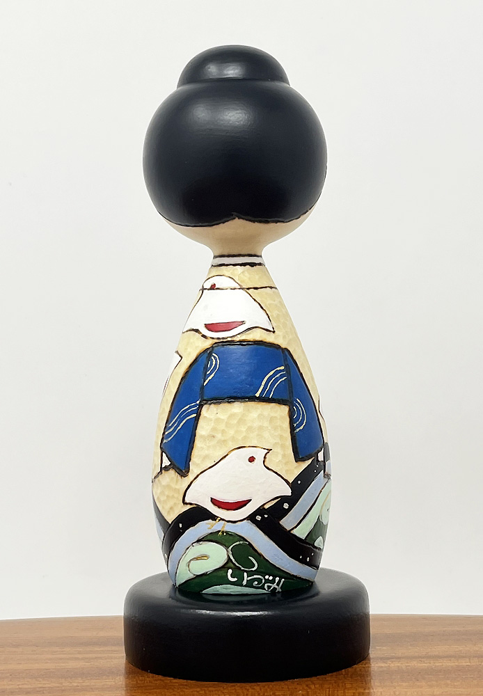 Esclusiva kokeshi "Suzuhime" - "Principessa della brezza di mare" di Oki Izumi - Pezzo unico - immagine 4