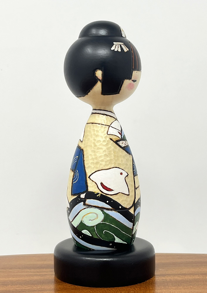Esclusiva kokeshi "Suzuhime" - "Principessa della brezza di mare" di Oki Izumi - Pezzo unico - immagine 5