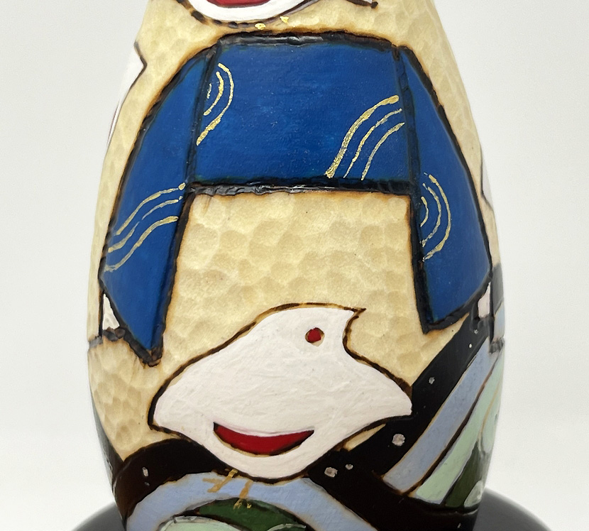 Esclusiva kokeshi "Suzuhime" - "Principessa della brezza di mare" di Oki Izumi - Pezzo unico - immagine 12
