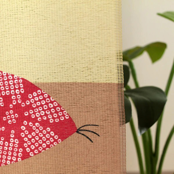 Tenda Noren con raffinato motivo di gatti della fortuna e fiori di ciliegio - immagine 6