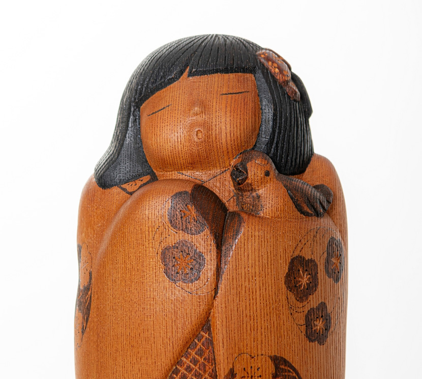 Straordinaria kokeshi "Haru no ro" - "Calore di Primavera" di Yuko Yamazaki (35 cm) - immagine 8