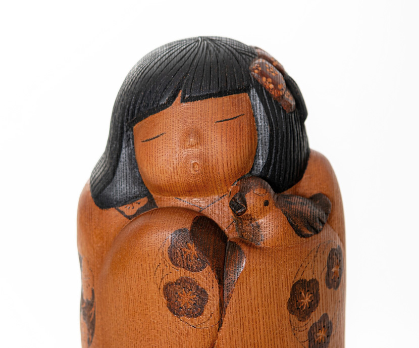 Straordinaria kokeshi "Haru no ro" - "Calore di Primavera" di Yuko Yamazaki (35 cm) - immagine 10