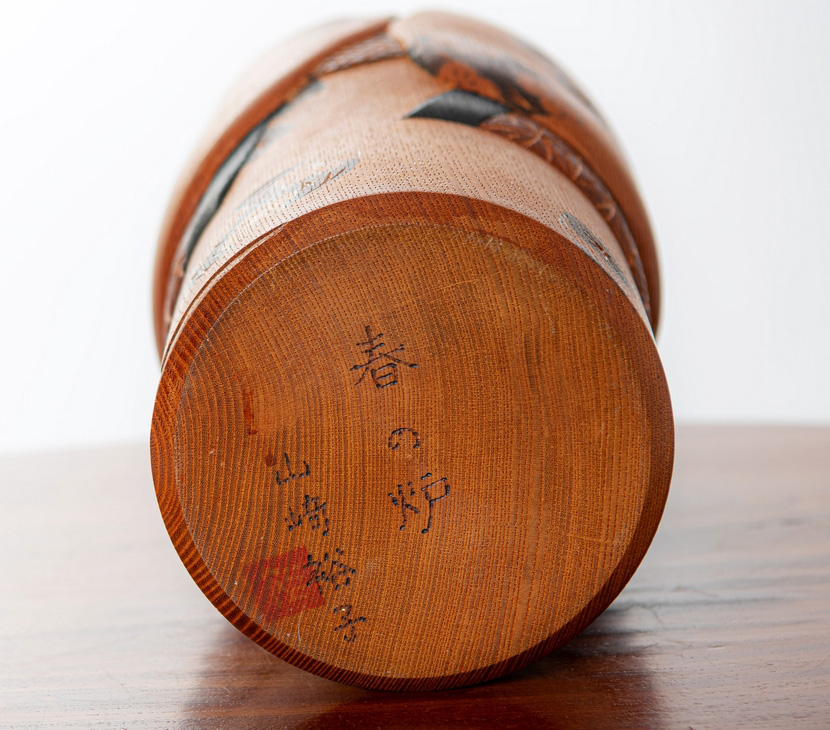 Straordinaria kokeshi "Haru no ro" - "Calore di Primavera" di Yuko Yamazaki (35 cm) - immagine 16