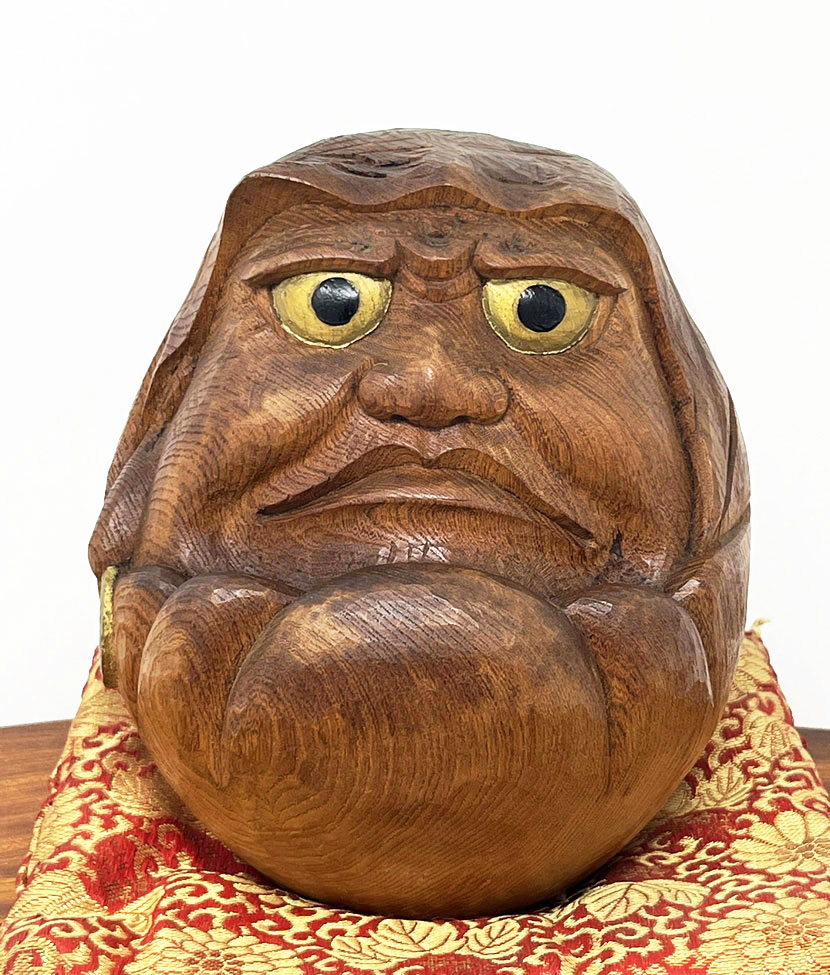 Raro e pregiato Daruma vintage di Iwasaki Ippo – Arte scultorea di Inami, con confezione originale in legno