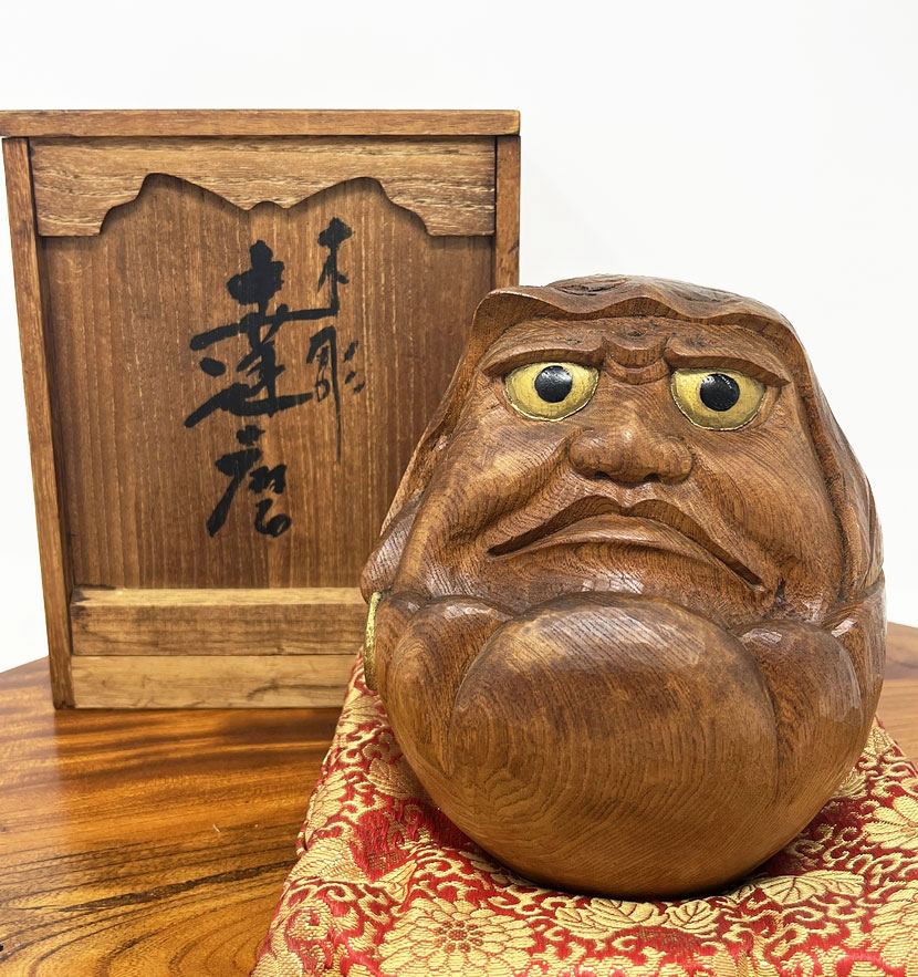 Raro e pregiato Daruma vintage di Iwasaki Ippo – Arte scultorea di Inami, con confezione originale in legno - immagine 14